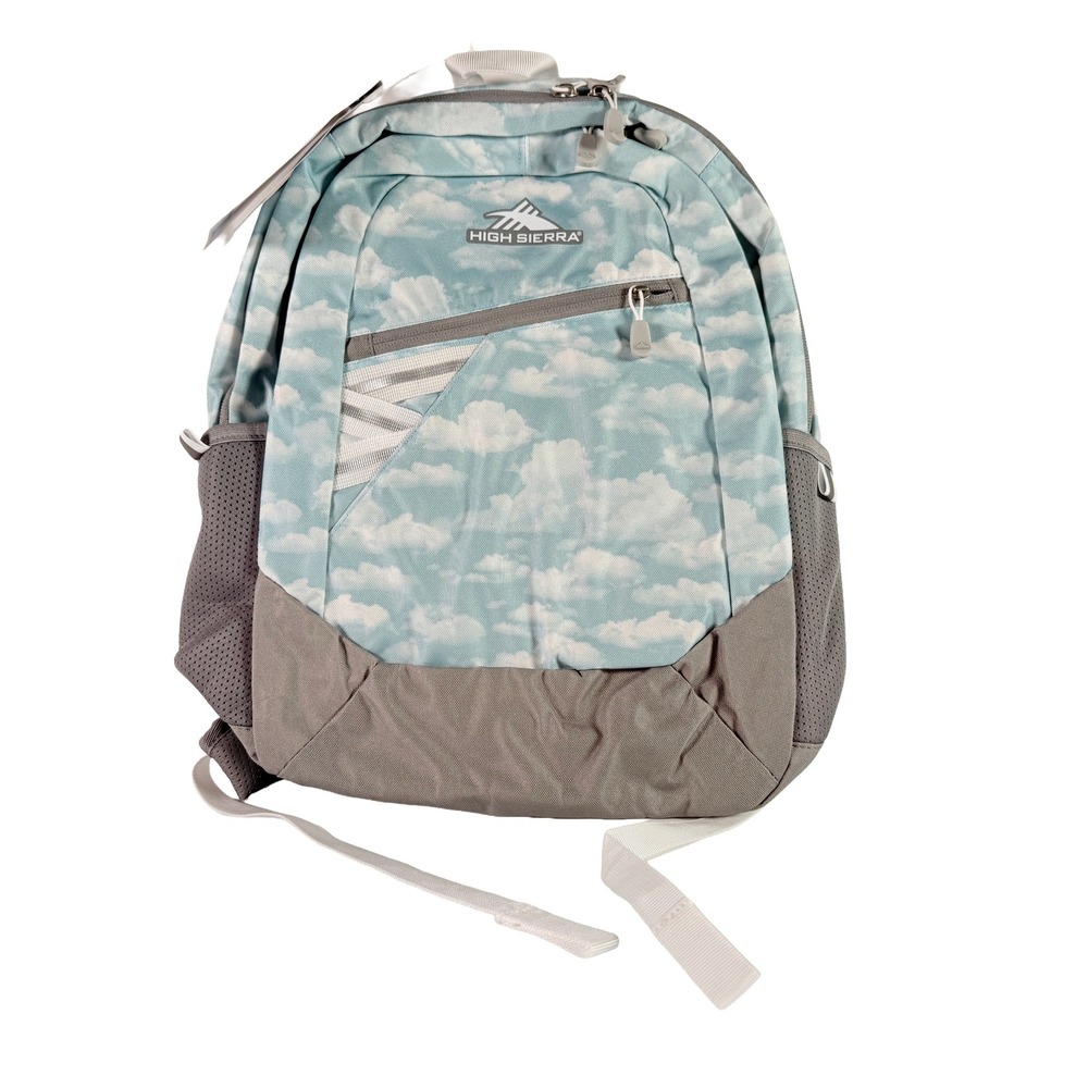 High Sierra Cloud Print Backpack Light Blue Gray School Travel Laptop Bag NWT